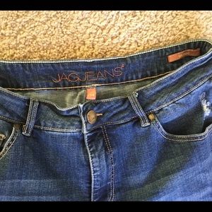 Girlfriend Fit Distressed Jag Jeans, Size 14